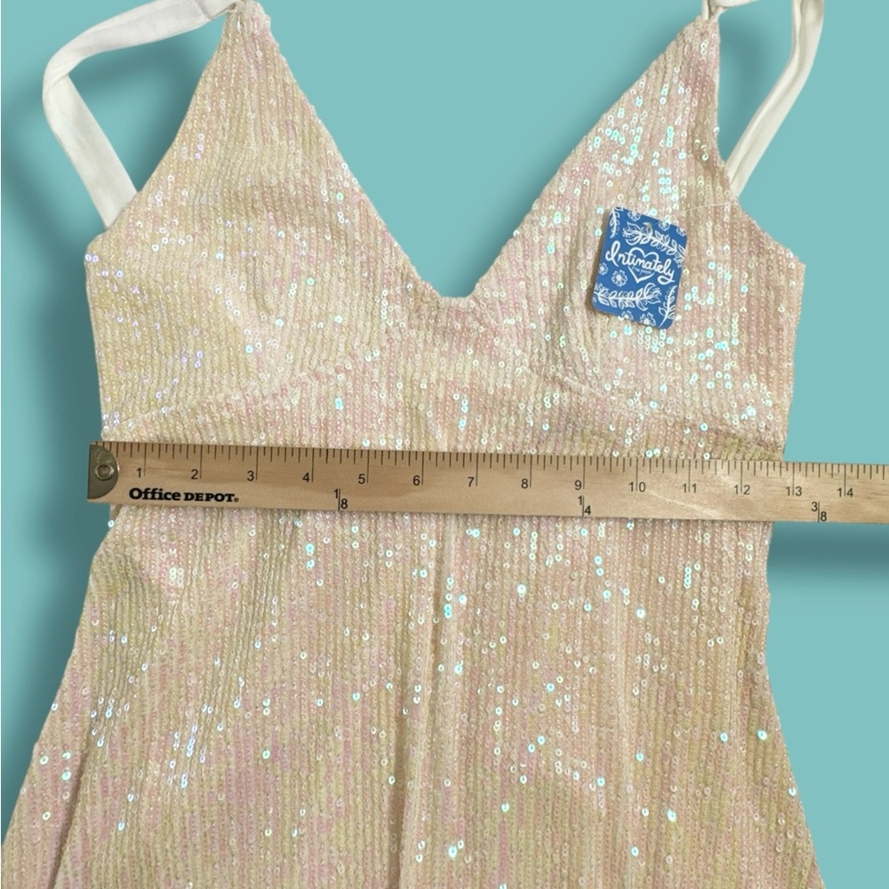 NWT Free People Gold Rush Mini Iridescent Sequin Dress in Icicle Pearl size S - Picture 7 of 11